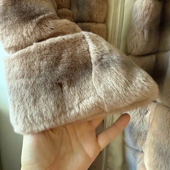 Yves Salomon Rabbit Fur Coat - Picture 8 of 15
